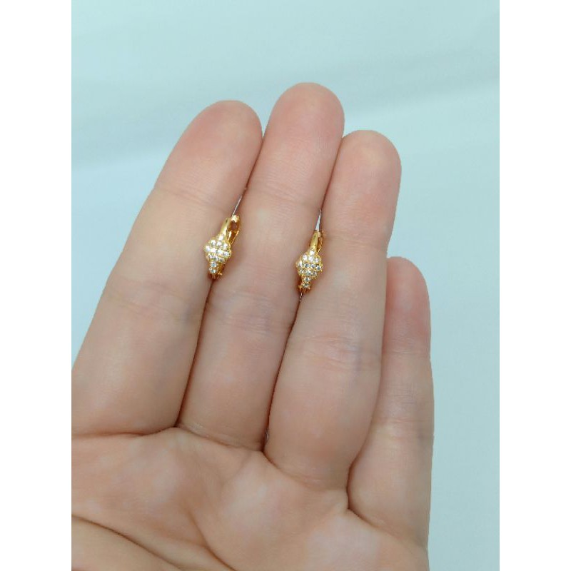 anting jepit bunga full mp S925