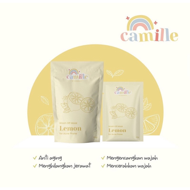 MASKER CAMILLE • FACE MIST CAMILLE • BODY SCRUB CAMILLE | MASKER ORGANIK BPOM-LEMON 65 GR