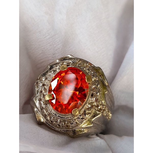 Cincin Batu Merah Siam Cutting Diamond Harga Murah