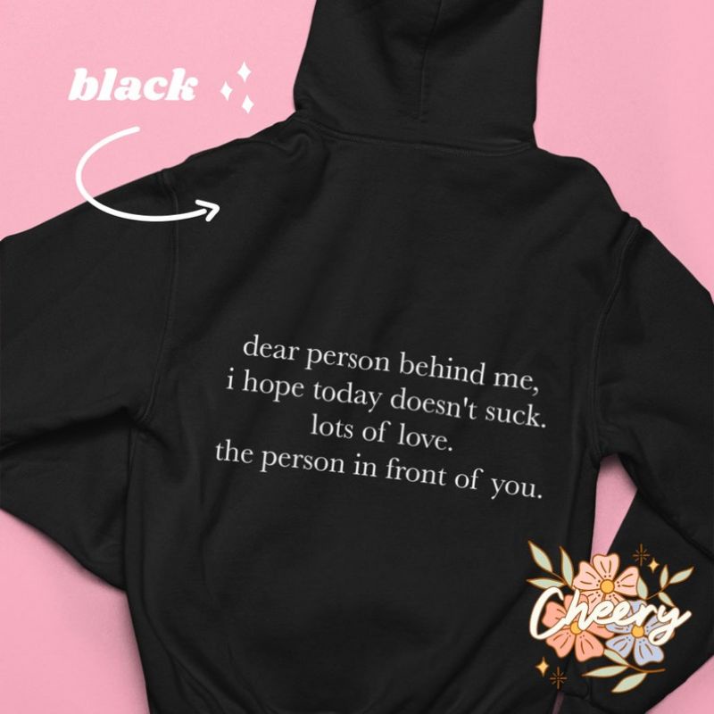 Hoodie Coklat Tua DEAR PERSON BEHIND ME - Brown Hoodie (size S - XXXXXL(6XL)) | trendy sweatshirt Dark Chocolate Aesthetic Hoodie Bigsize Oversize have a good day Jacket Jumper