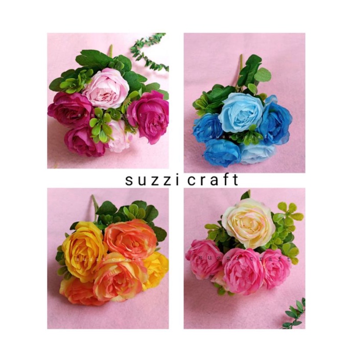 buket bunga 5 head welcome roses