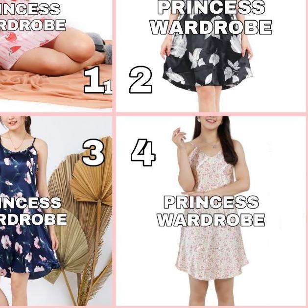 ✷ Princess Wardrobe - Daster Seksi Satin Tali Satu Veluci / daster satin tali satu / daster satin se