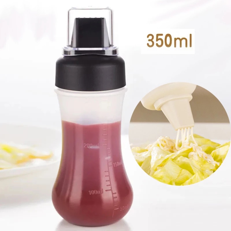 [350ml Portable Squeeze Sauce Bottle with Lid] [5 Hole Spice Dispenser with Scale] [Cooking Oil &amp; Honey &amp; Ketchup Dispensing Bottle] [Squeeze Bottle]