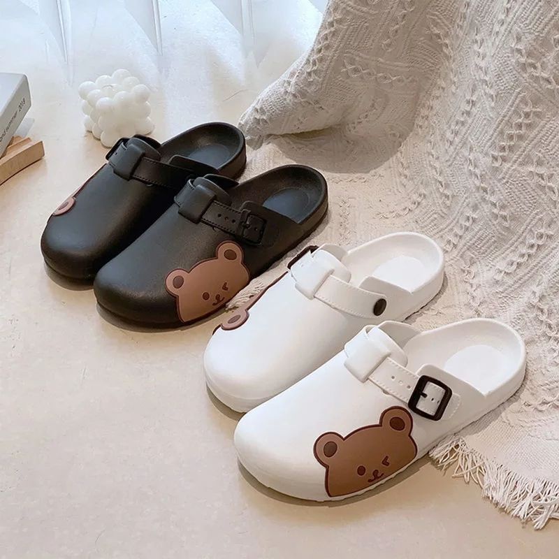 Sandal Sepatu Wanita Dewasa Bakpao Bear / Sepatu Selop Karet Bakpao Wanita Dewasa