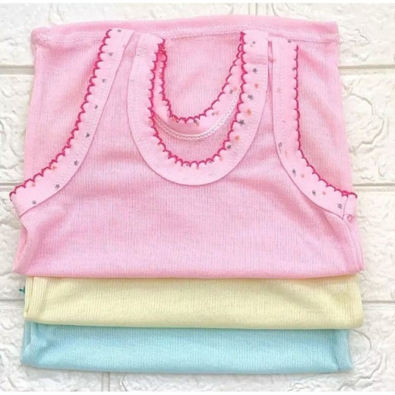 1/2 Lusin Kaos dalam bayi WARNA Singlet bayi ukuran S / M / L / XL baby newborn