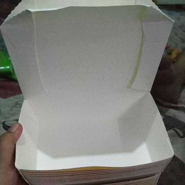 Tray Lunchbox M Polos Food Grade Laminated, Tempat Kentang, Tray Kertas, Mangkok Kertas