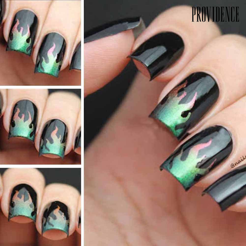 Providence Laser Flame Print Nail Art Sticker Adhesive Decal Removable Manicure Decoration