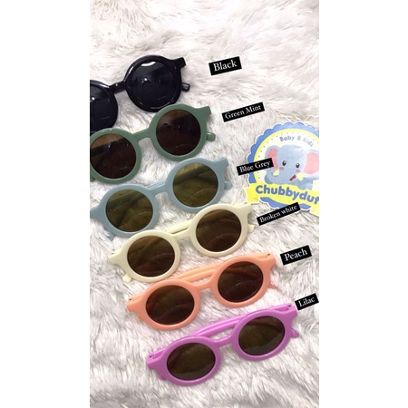 Kacamata anak bulat Retro Kacamata Hitam Anak Bayi Balita Kekinian unisex chubbydut-2