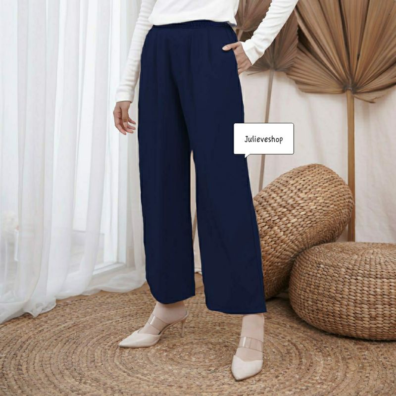 Celana Panjang Kulot Wanita Bahan Mosscrepe Tersedia Pilihan Warna-4