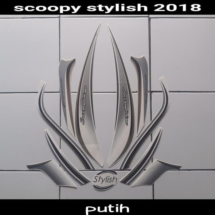 Sticker scoopy stylish 2018 putih
