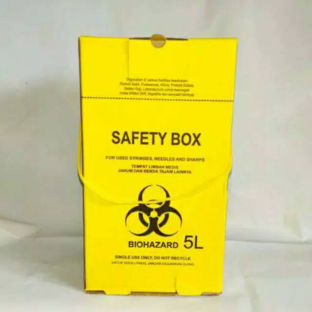 Safety box limbah Medis 5 Liter ISO. Standar WHO  tipe A dan B