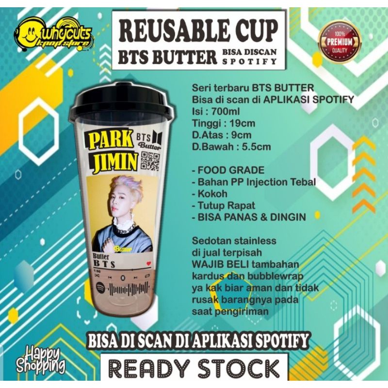 REUSABLE CUP BTS SCAN SPOTIFY NEW !! ( MHN BACA DESKRIPDI PRODUK )