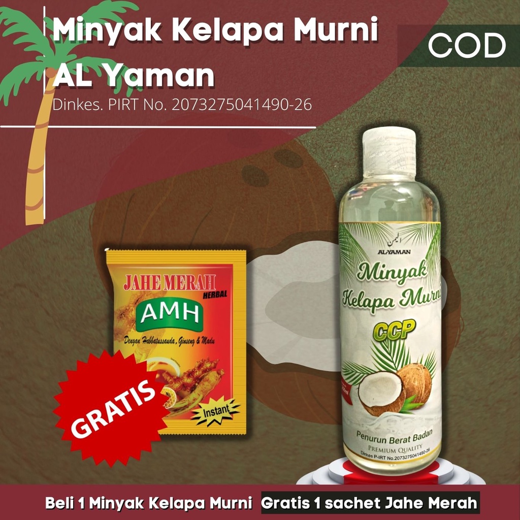 Minyak Kelapa Murni 100% Extra Virgin Coconut Oil 250ml untuk program penurunan berat badan