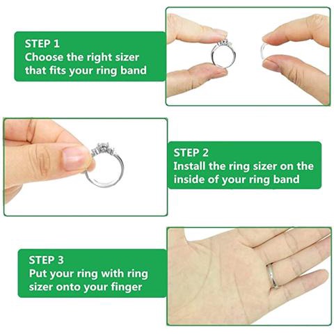 ECER 1pcs Pengganjal Cincin bahan Silikon Transparan Ring Size Adjuster Reducer Size (Pengecil Cincin supaya tidak longgar)