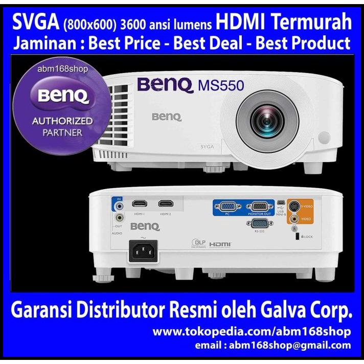 Benq Ms550 Projector Svga Hdmi 3600Lm Business Proyektor Ms-550