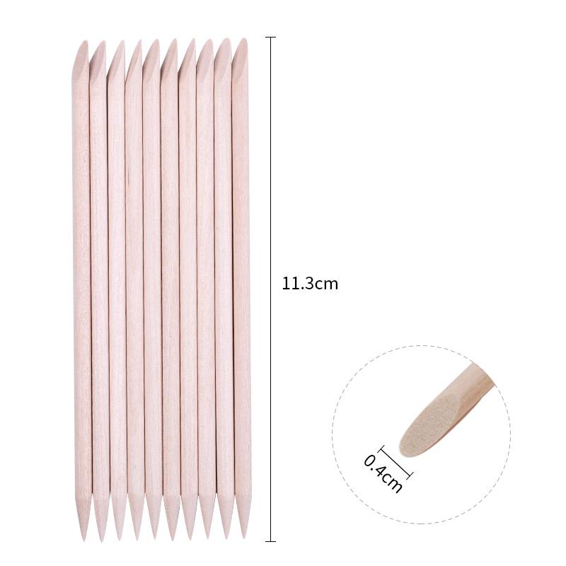 10pcs / Set Stik Kayu Dua Sisi Untuk Remover Berlian Imitasi Hiasan Kuku Nail Art