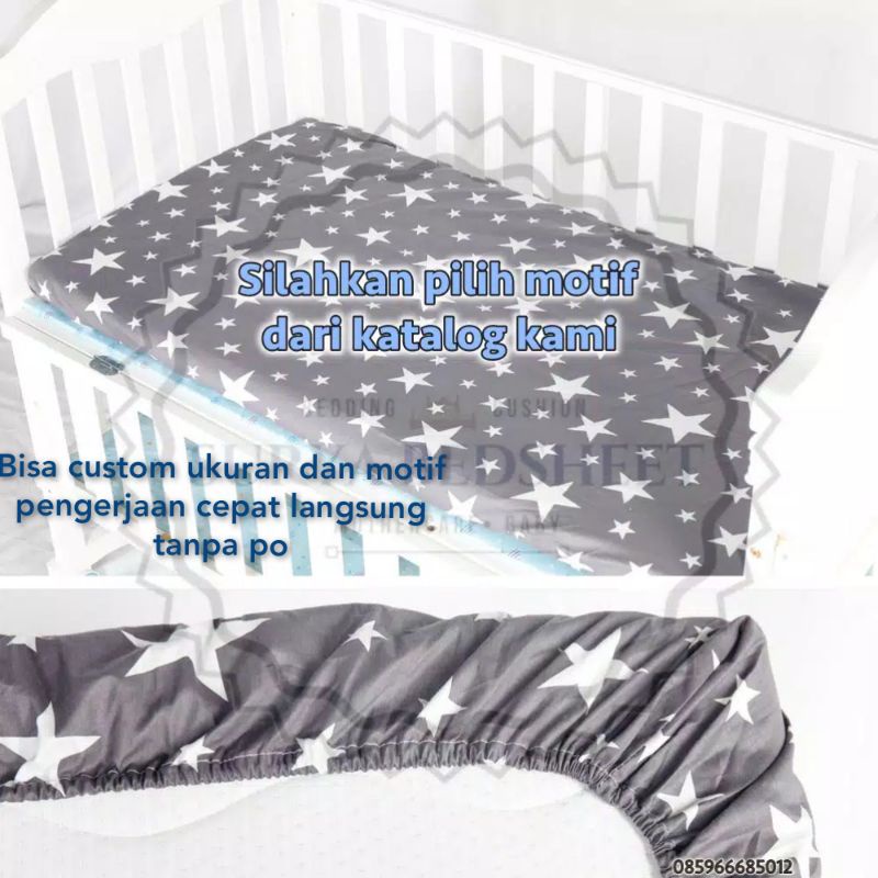 Sprei kasur box bayi ketebalan 10cm tersedia berbagai ukuran bisa custom / Sprei kasur bayi baby bed sheet