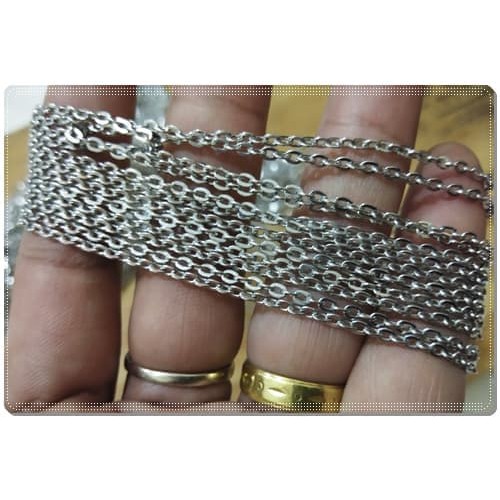 Langsung Order RANT 02   Rantai Pipih   Rantai Nuri Perak Kecil  per meter  Diskon