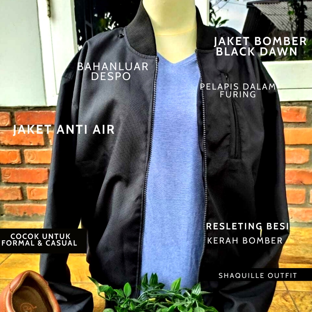 Jaket Bomber polos Pria dan Wanita berbahan Despo anti air cocok untuk beraktifitas di luar berkenda