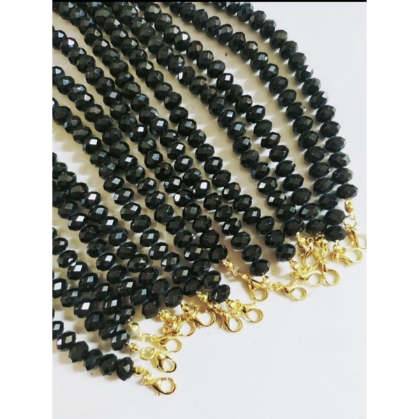 (TERMURAH) Strap Masker Full Crystal Ceko