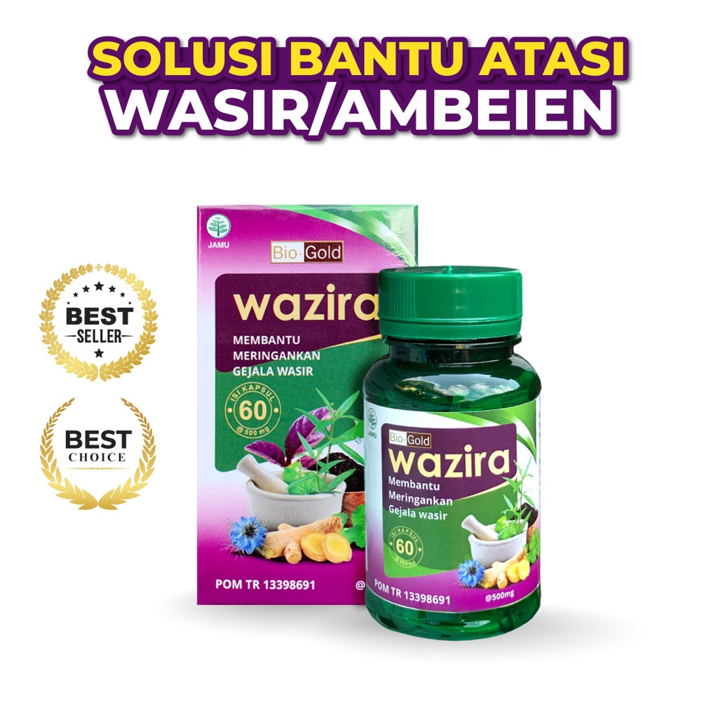 WAZIRA Obat Herbal Meringankan Gejala Wasir Ambeien Susah Bab 60 Kapsul