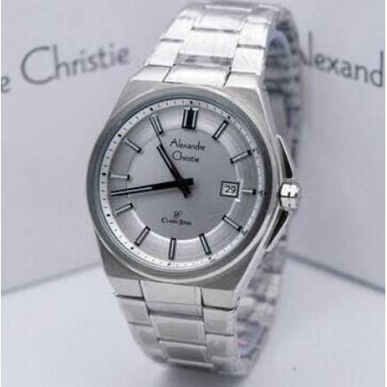 Promo Jam Tangan Pria Alexandre Christie Ac-8506 Silver Original Simple Ready