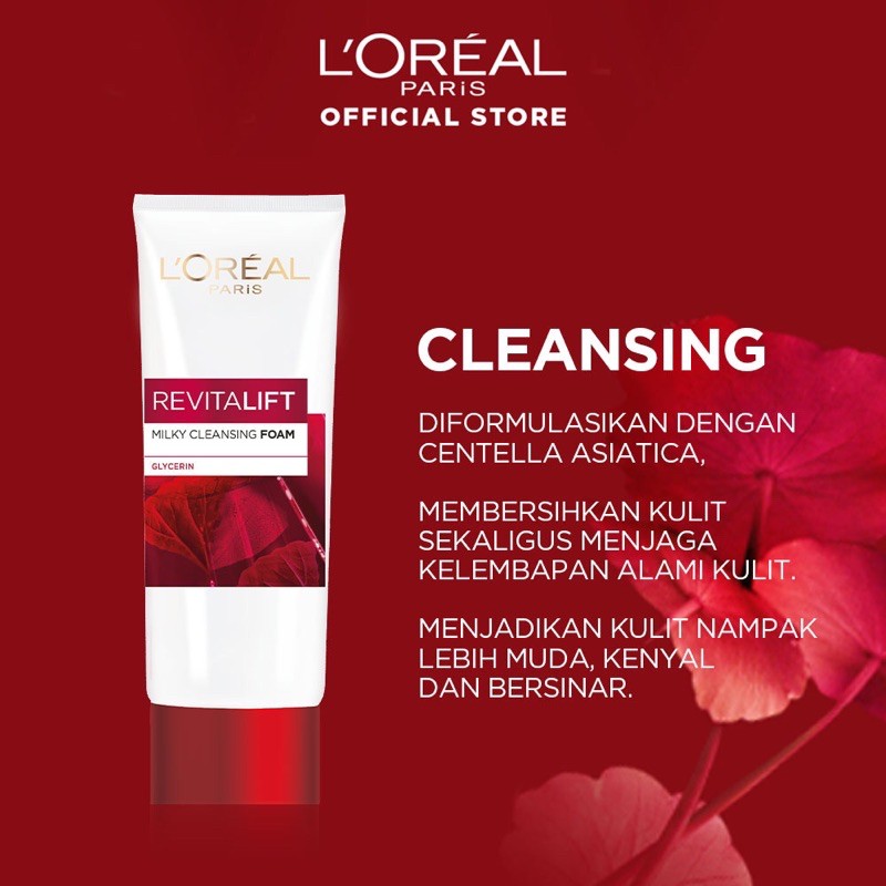 Loreal Revitalift Milky Cleansing Foam Cleanser 100 ml Glycerin Facial Wash - Sabun Cuci Muka l’oreal COD