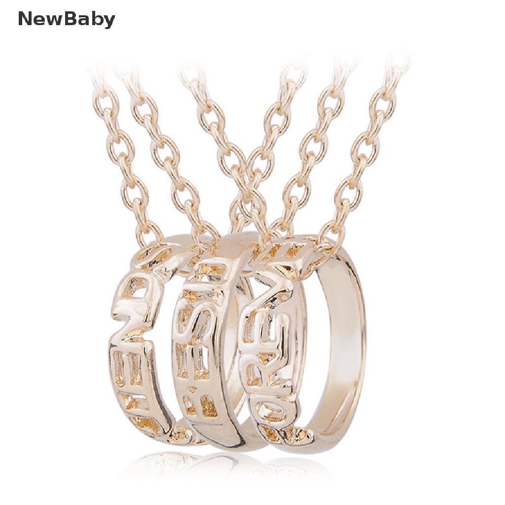 Newbaby 3PCS Kalung Persahabatan Liontin Desain Tulisan Best Friend Forever Untuk Wanita