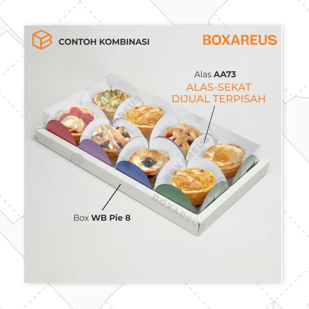 Dus Mika Packaging Sekat 8 Kotak Kue Box Tart Pie Choux | WB Pie 8