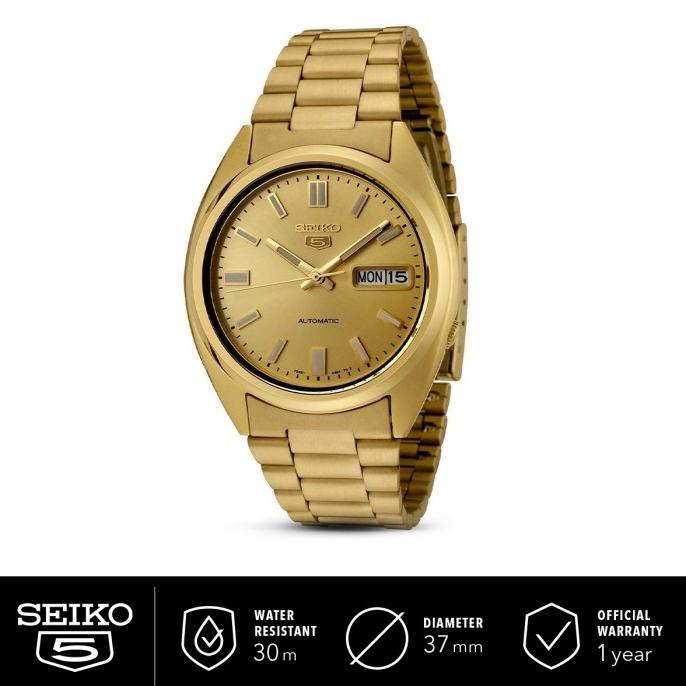 Jam Tangan Pria Seiko 5 Classic SNXS80K1 Automatic Full Gold Original