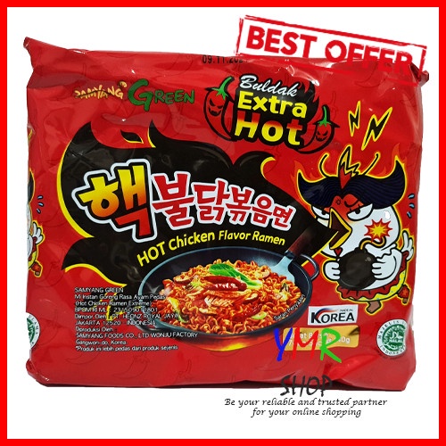 Samyang Mie Instan Green Buldak Extra Hot Extreme / Original / Cheese / Carbonara Chicken Flavor Halal Murah