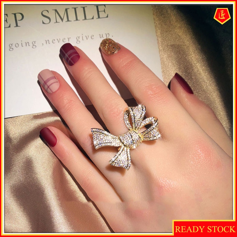 [Ready Stock]Fashion Personality Bow Ring Female Temperament