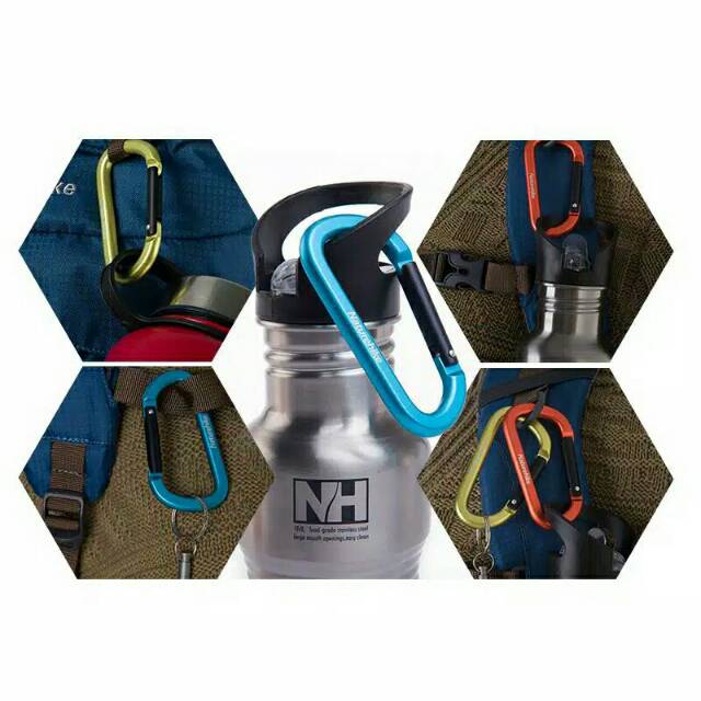 Carabiner Naturehike NH15A001-H type D flat quickdraw 8cm hook clip