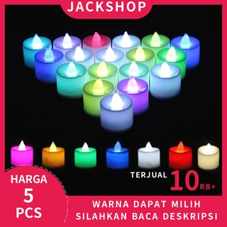 [JackShop] ISI 5 PCS Lampu Lilin Elektrik Led Mini Candle Lampu Lilin Portable Lampu Hias Warna Warni