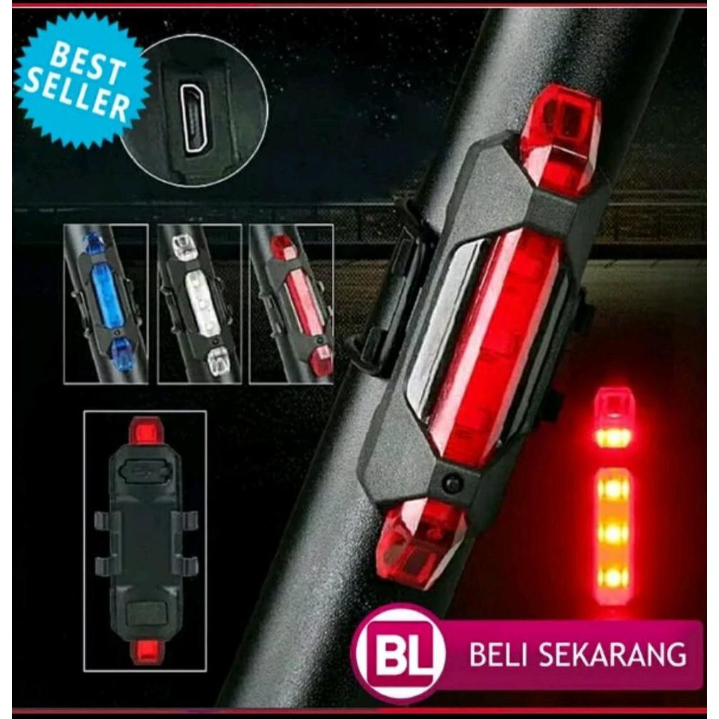Lampu Sepeda Lampu Belakang Sepeda LED Charger USB Lampu LED  Baterai Charger