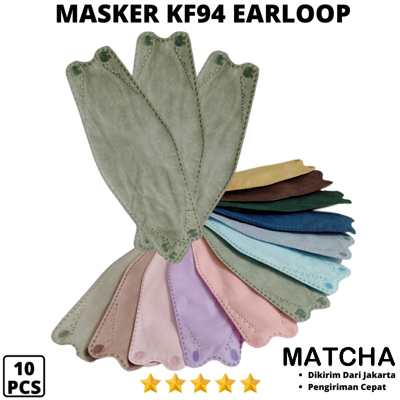 Masker KF94 isi 10 4ply Masker 3D Face Mask Kf 94Earloop Mask Disposable Mask Protectiove Mask