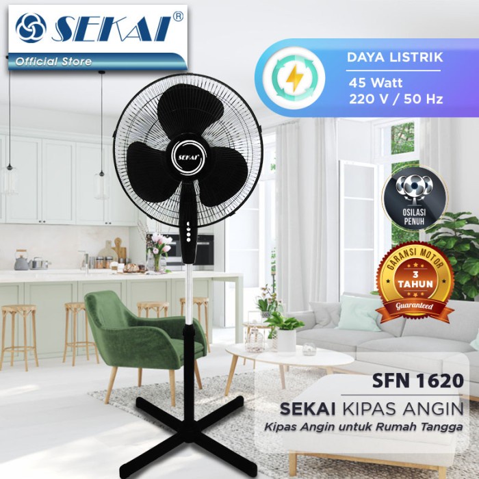 SEKAI Stand Fan 16 Inch SFN1620 Kipas Angin Tumpu SFN 1620