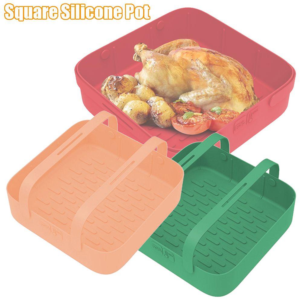 Top Square Silicone Pot Pengganti Memasak Reusable Pizza Plate Baking Basket