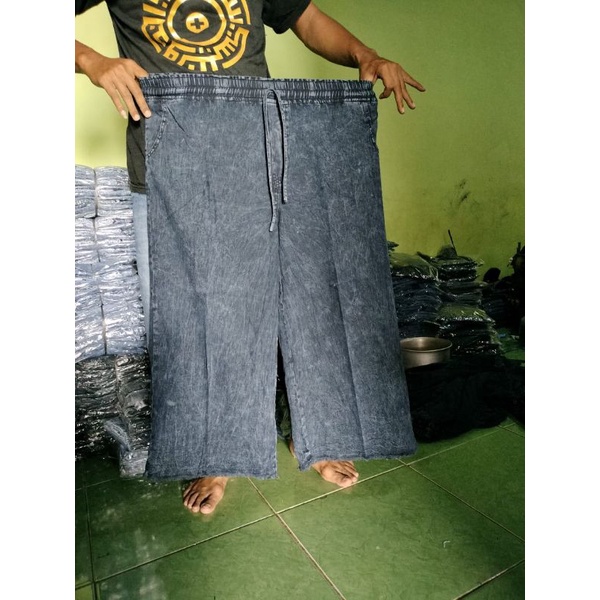 celana kulot jeans jumbo snow clana panjang wanita hamil kekinian muat bb 95 terlaris