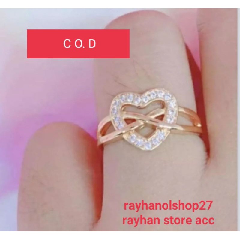 CINCIN Xuping DEWASA MATA LOVE-2 FHASION WANITA SEPUHAN EMAS GOLD