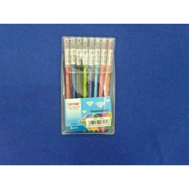 

➸ Pulpen gel Joyko diamond art set 8 warna ♂
