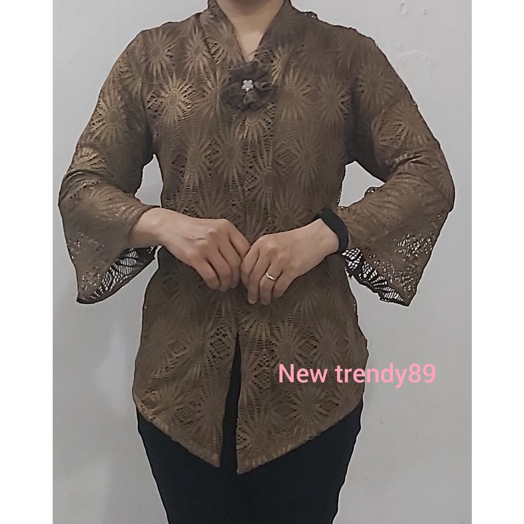 Atasan Kebaya Encim Brukat Premium Free Bros Tangan 3/4