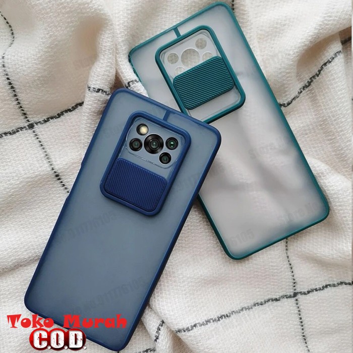 Case POCO X3 NFC - Casing POCO X3 NFC Case Slider Camera Lens