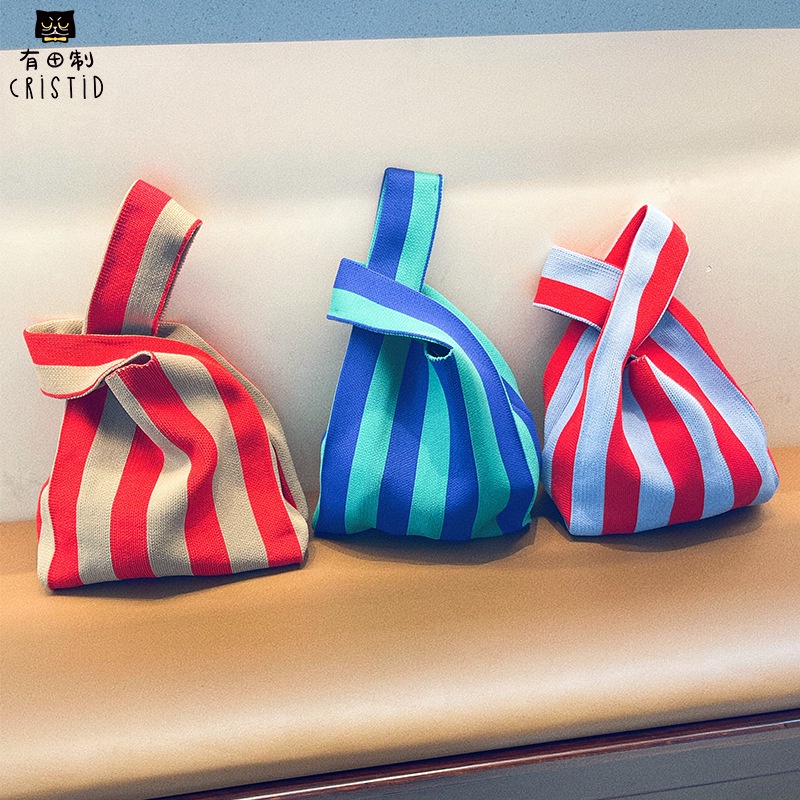 ♫ Megata ♫ TS002 Tote Bag Model Garis rajut tebal korea hand bag fashion korea