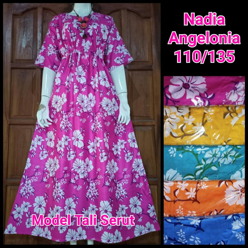 NADIA DASTER RAYON - baju rumah busui kekinian lengan panjang longdress payung adem murah bunga