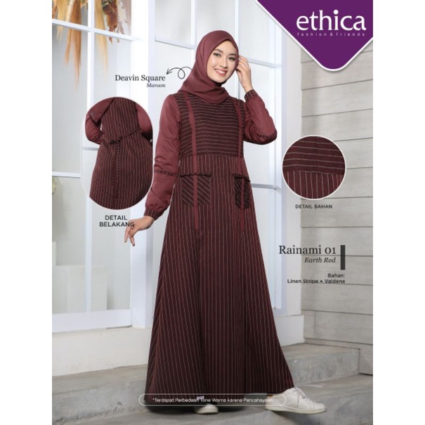GAMIS ETHICA ORIGINAL TERBARU RAINAMI 01 EARTH RED-TAINAMI 01 MAROON-RAINAMI 01 BLUE HAZE-RAINAMI 01