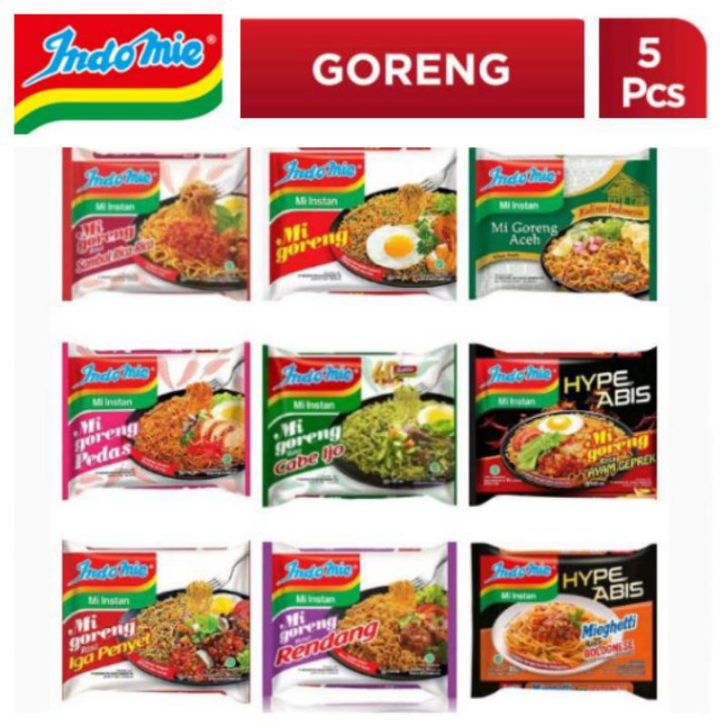 Jual Indomie Mie Instant Goreng All Variant 5x85gr | Shopee Indonesia