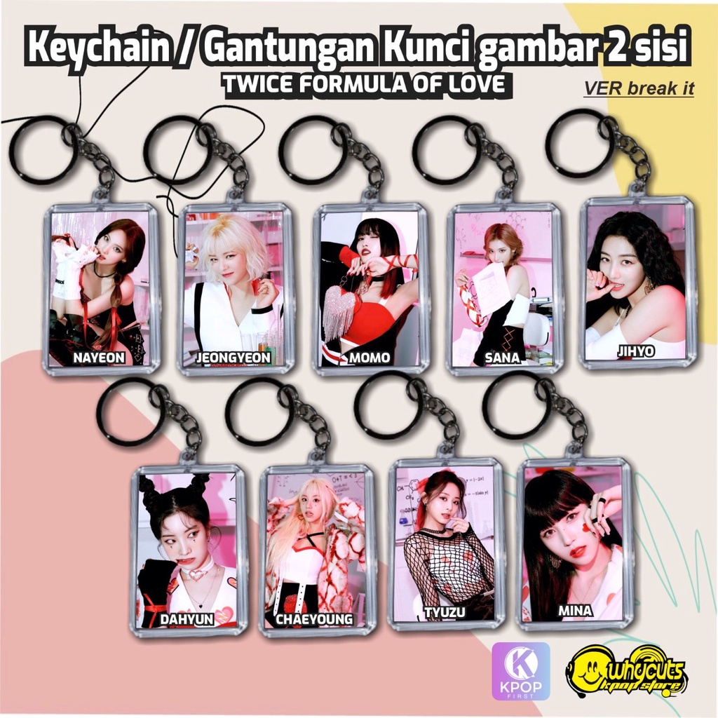 GANTUNGAN KUNCI KEYCHAN AKRILIK TWICE GAMBAR 2 SISI