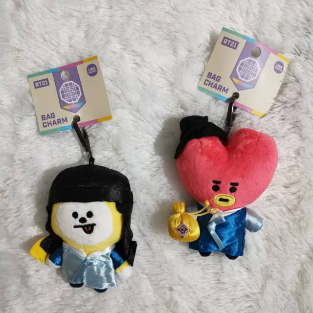 READY STOCK BT21 HANBOK EDITION BAGCHARM - OFFICIAL LINE FRIENDS BAG CHARM - TATA CHIMMY