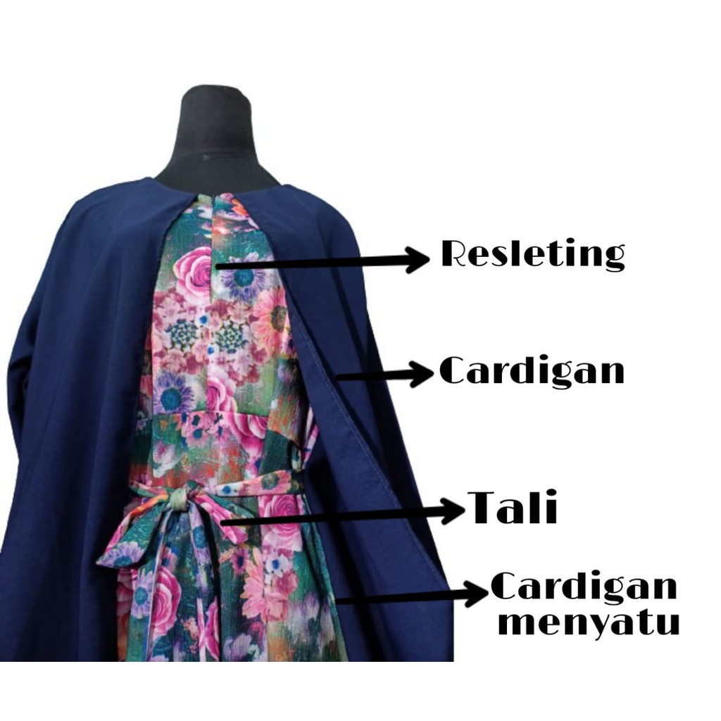 Gamis Outer Wolfis Monalisa | Gamis Set Cardigan Edisi Lebaran.